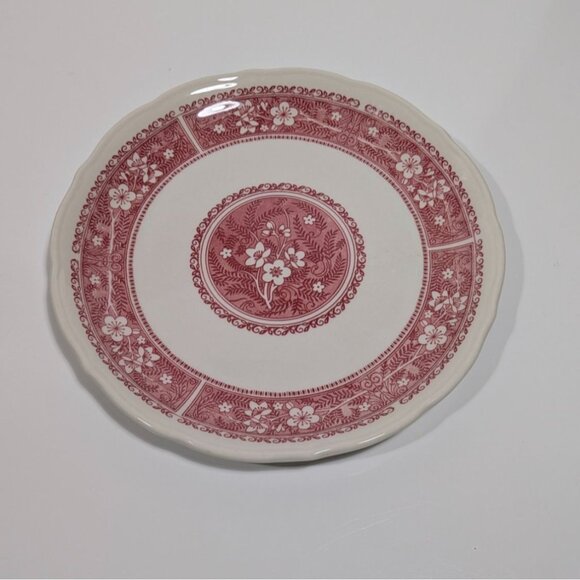 Syracuse Strawberry Hill Ceramic Dinner Plate Floral Red White Vintage - Picture 1 of 8